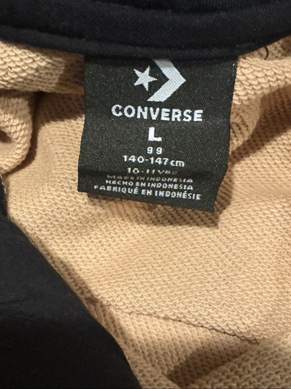 Converse Beige Hoodie with Black Hood
